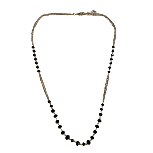 Jewelry Black Silver Beaded Necklace Poshmark